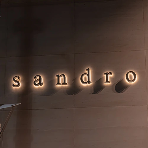 Sandro exterior sign letters